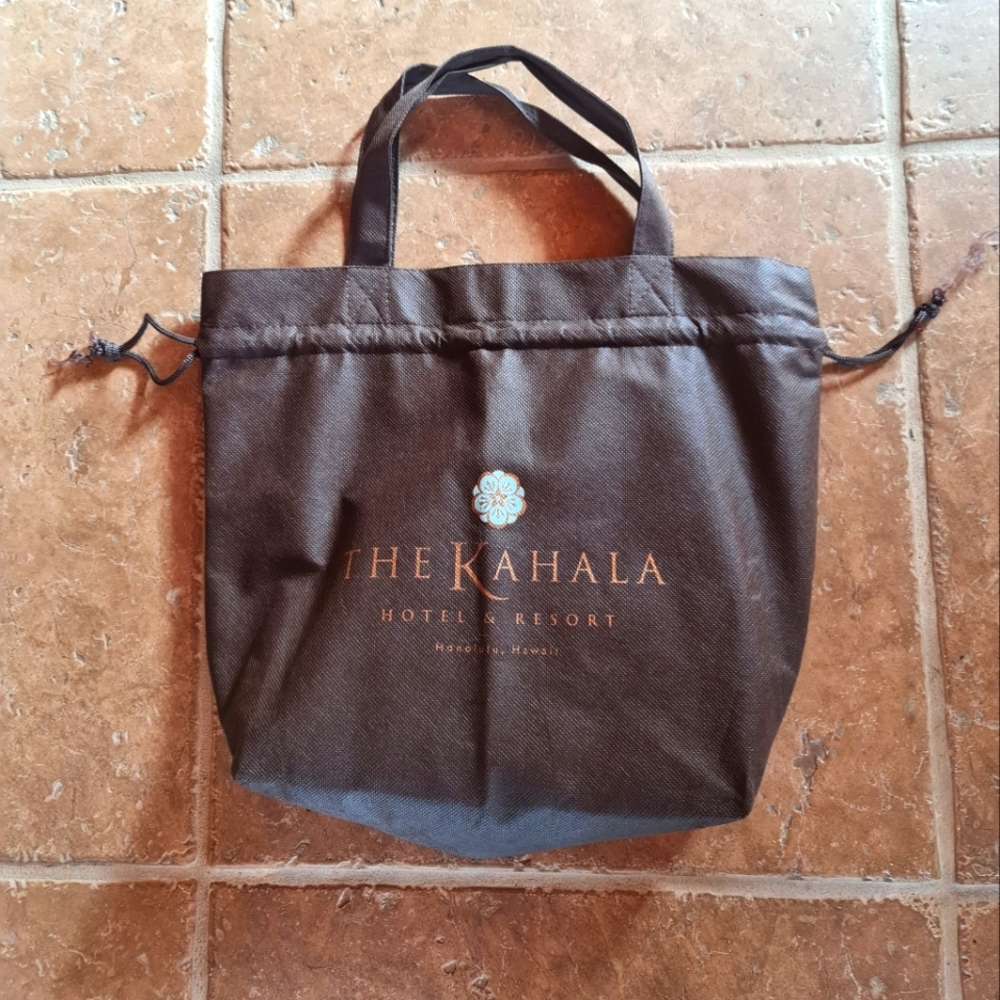 The Kahala Hawaiian Resort Souveniere Drawstring Grocery Shopping Tote Bag